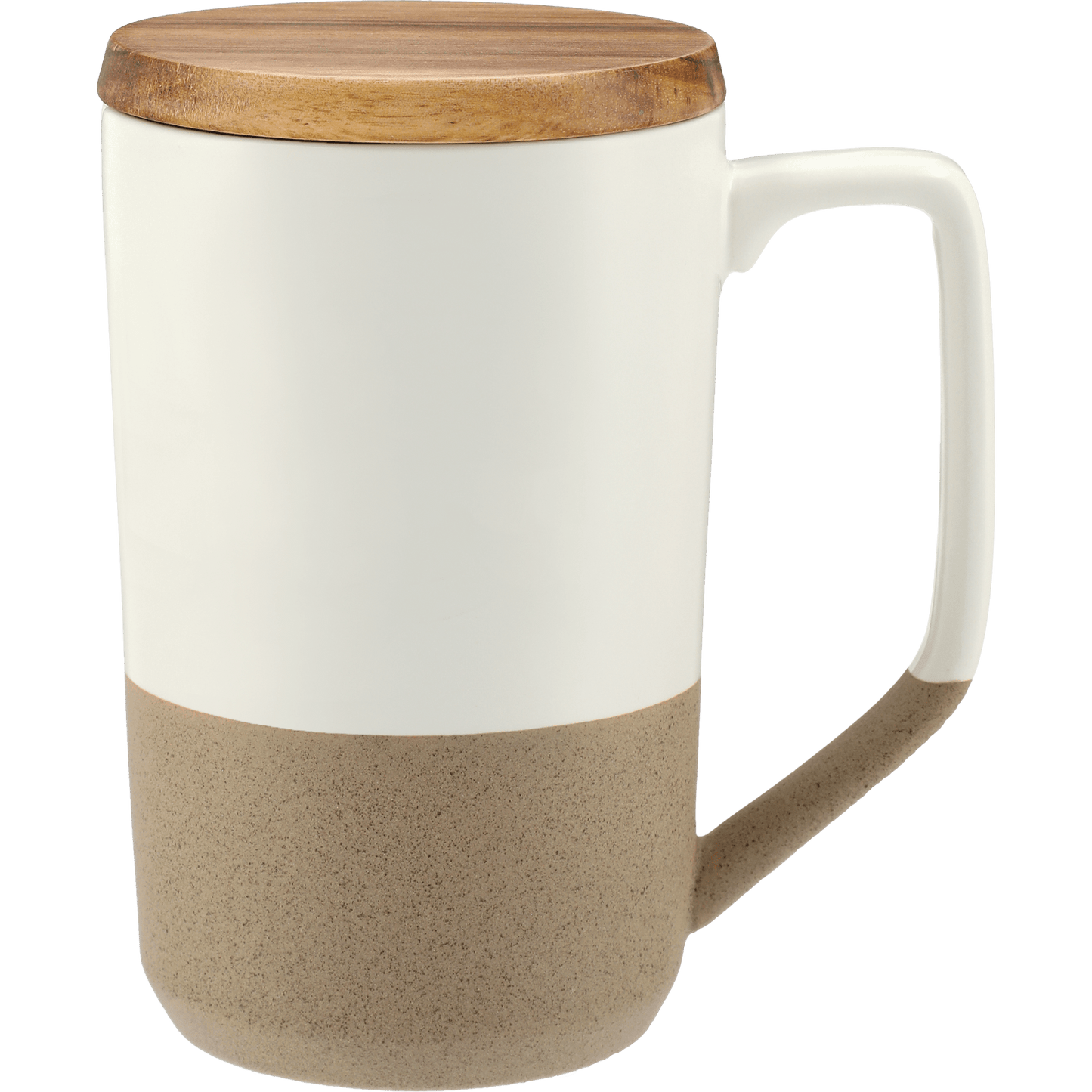 Tahoe Tea Coffee Ceramic Mug with Wood Lid 16oz